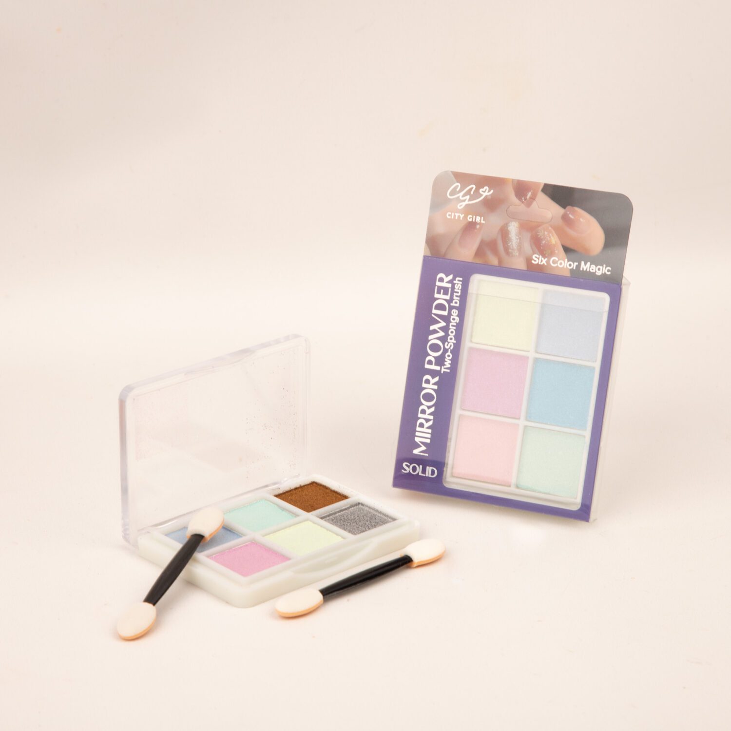 PALETA DE 6 POLVOS ESPEJADOS Y AURORA