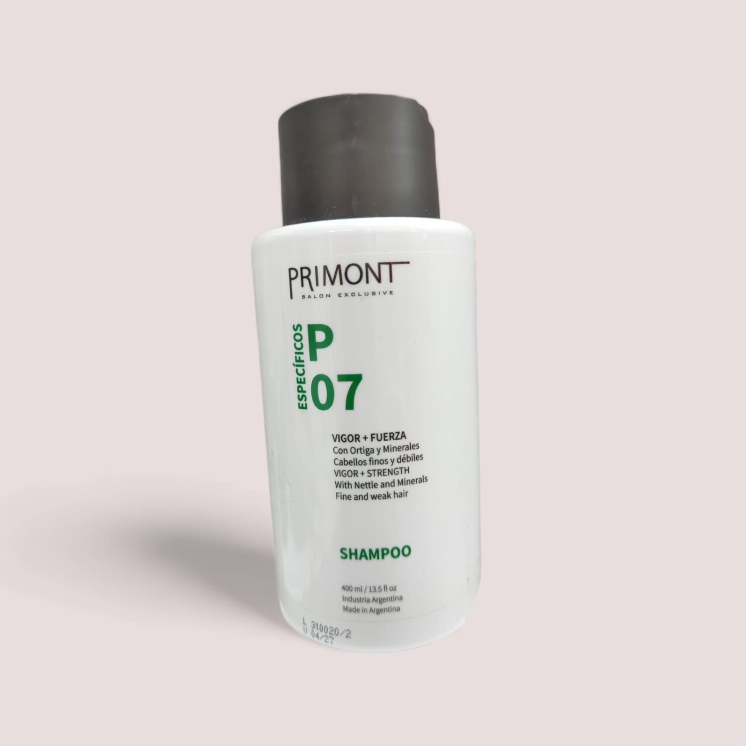 Shampoo P07 Vigor + Fuerza Para Cabellos Finos Y Porosos 400ml- Primont