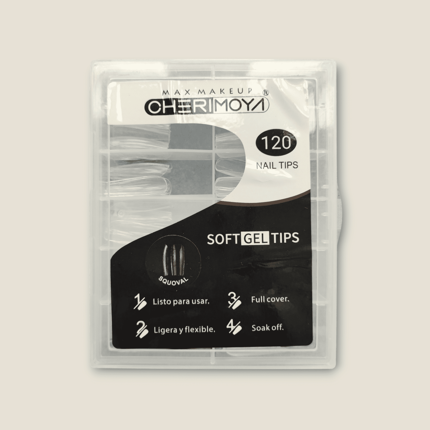 Tips Soft Gel Pre-Limados Squoval x120u- Cherimoya