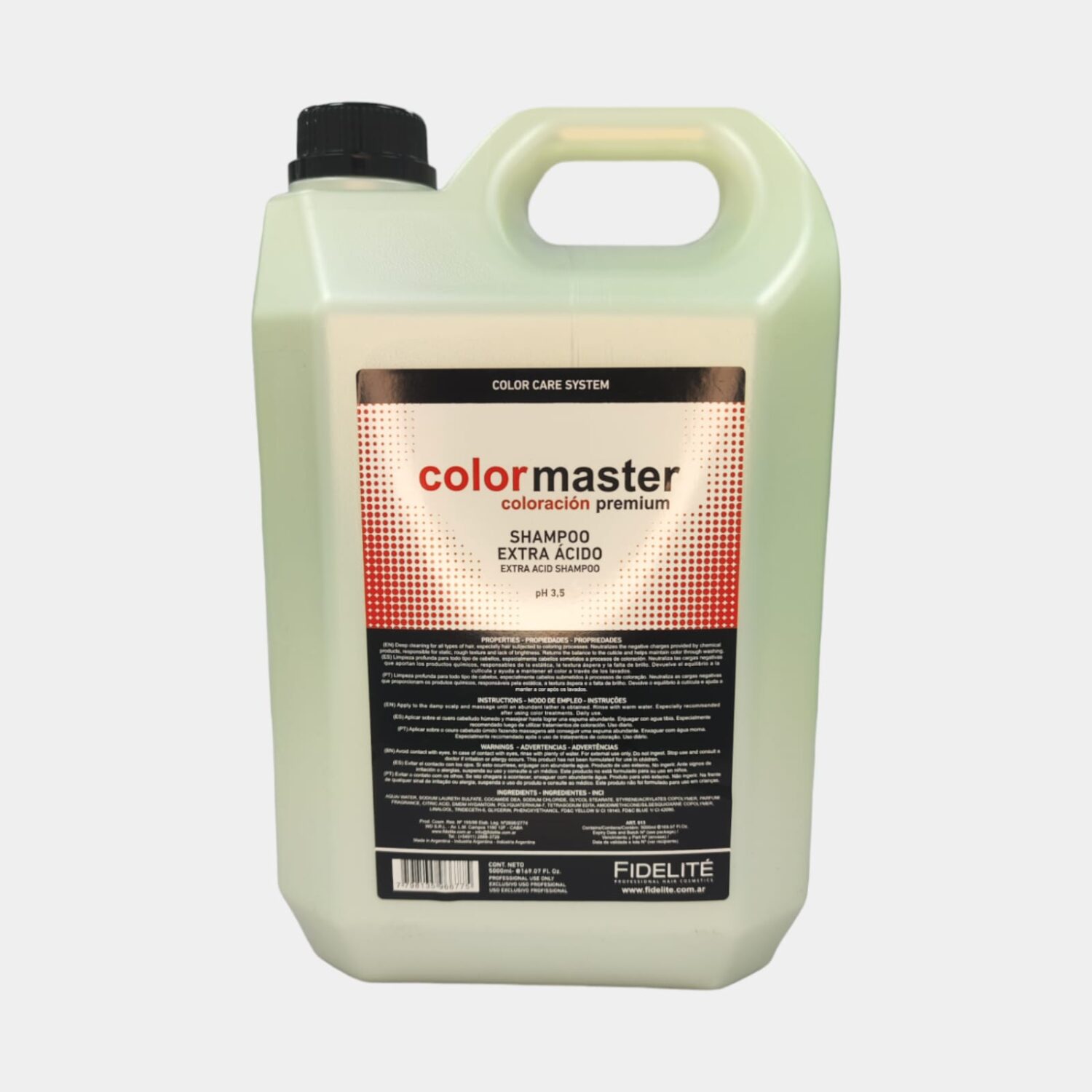 Shampoo Extra Acido PH 3.5 5000ml Colormaster- Fidelite