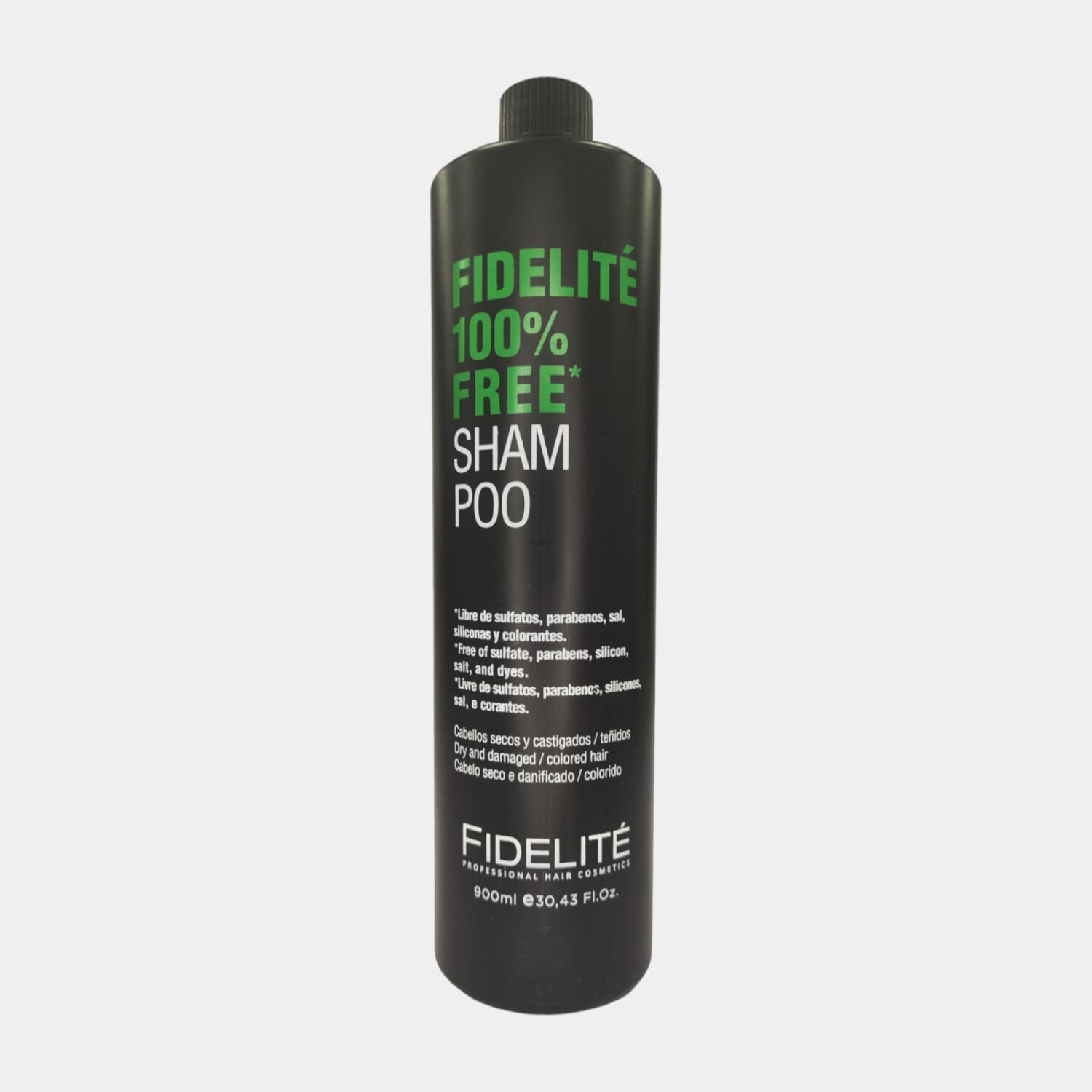 Shampoo 100% FREE Para Cabellos Secos, Castigados y Teñidos 900ml- Fidelite