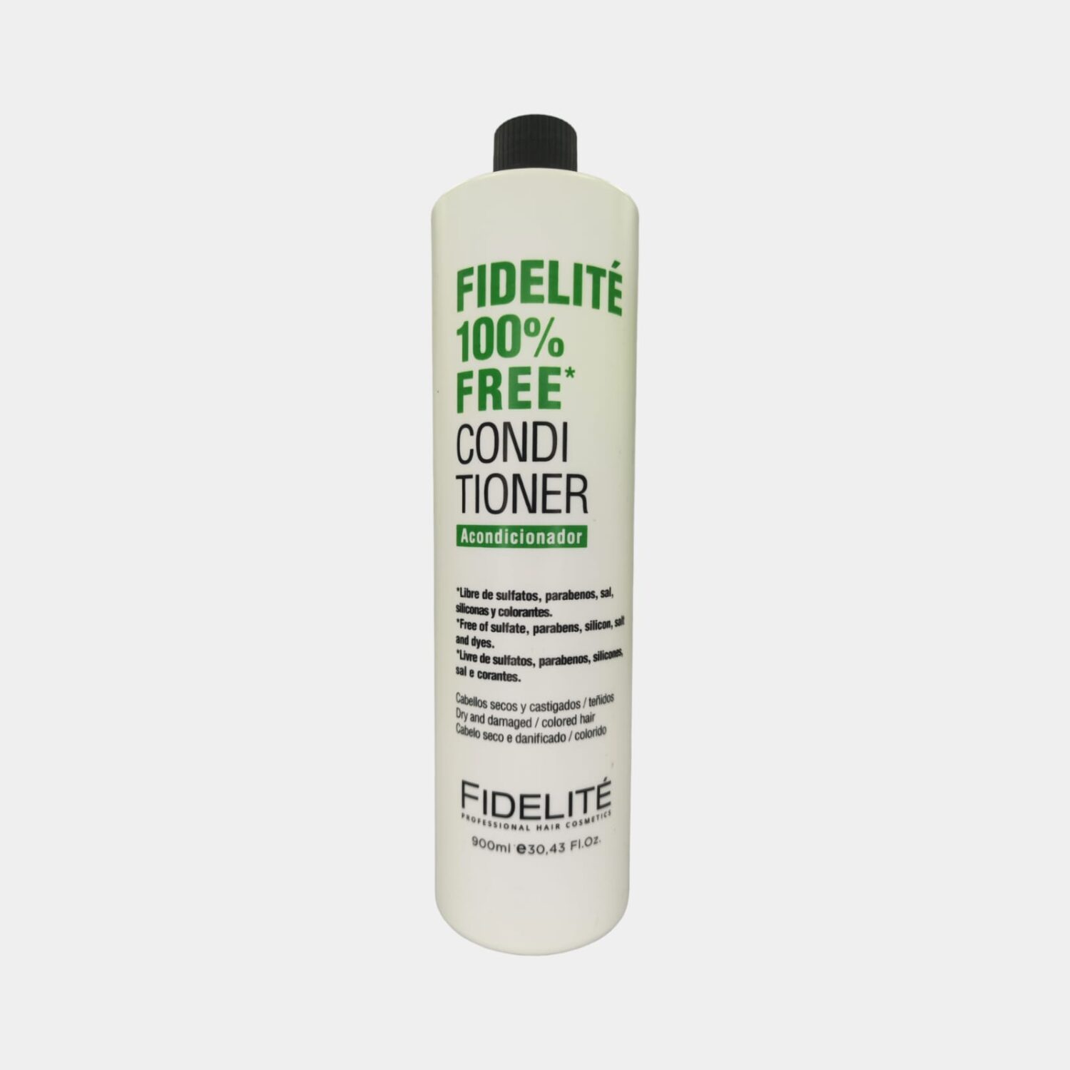 Acondicionador 100% FREE Cabellos Secos, Castigados y Teñidos 900ml- Fidelite