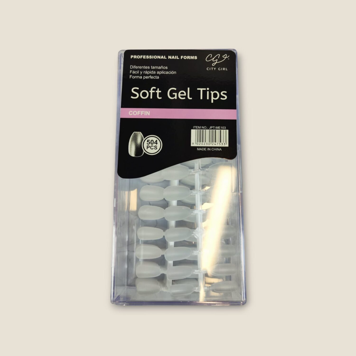 Uñas Soft Gel Coffin- City Girl