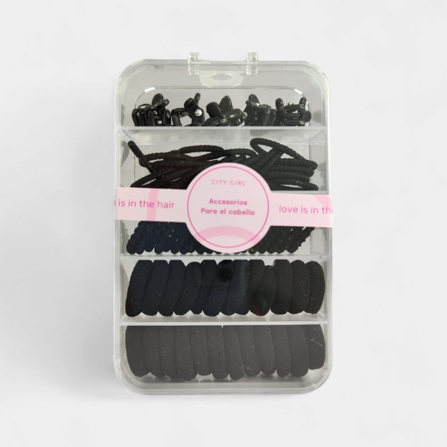 Pack De Colitas Y Hebillas Negro Y Multicolor- City Girl