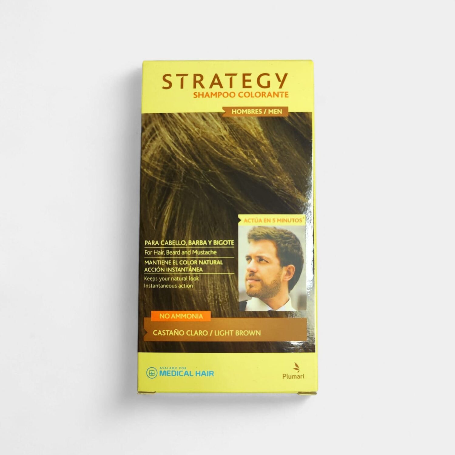 Shampoo Colorante Para Cabello, Barba Y Bigote Sin Amoniaco- Strategy