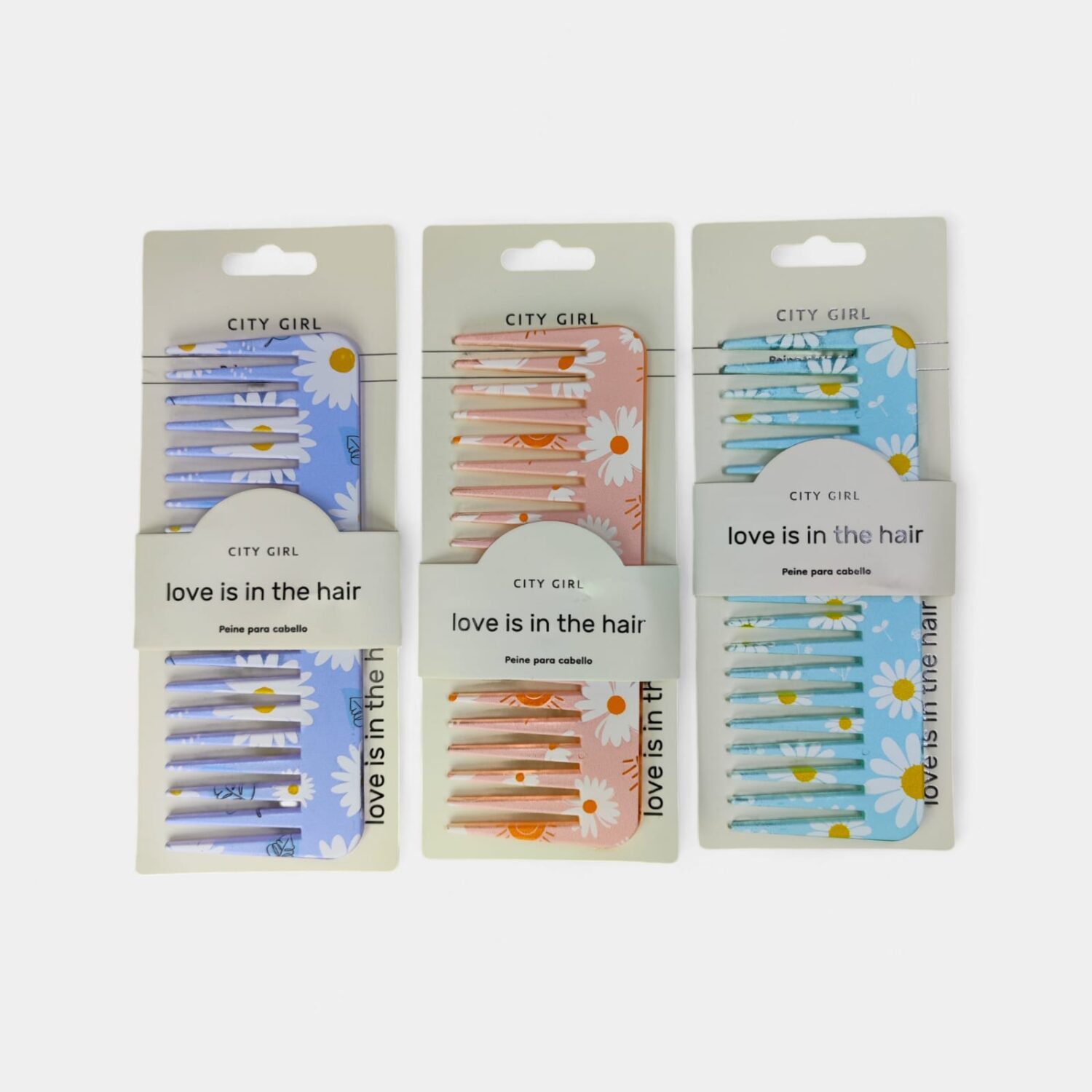 Peines Cerdas Separadas Con Flores- City Girl