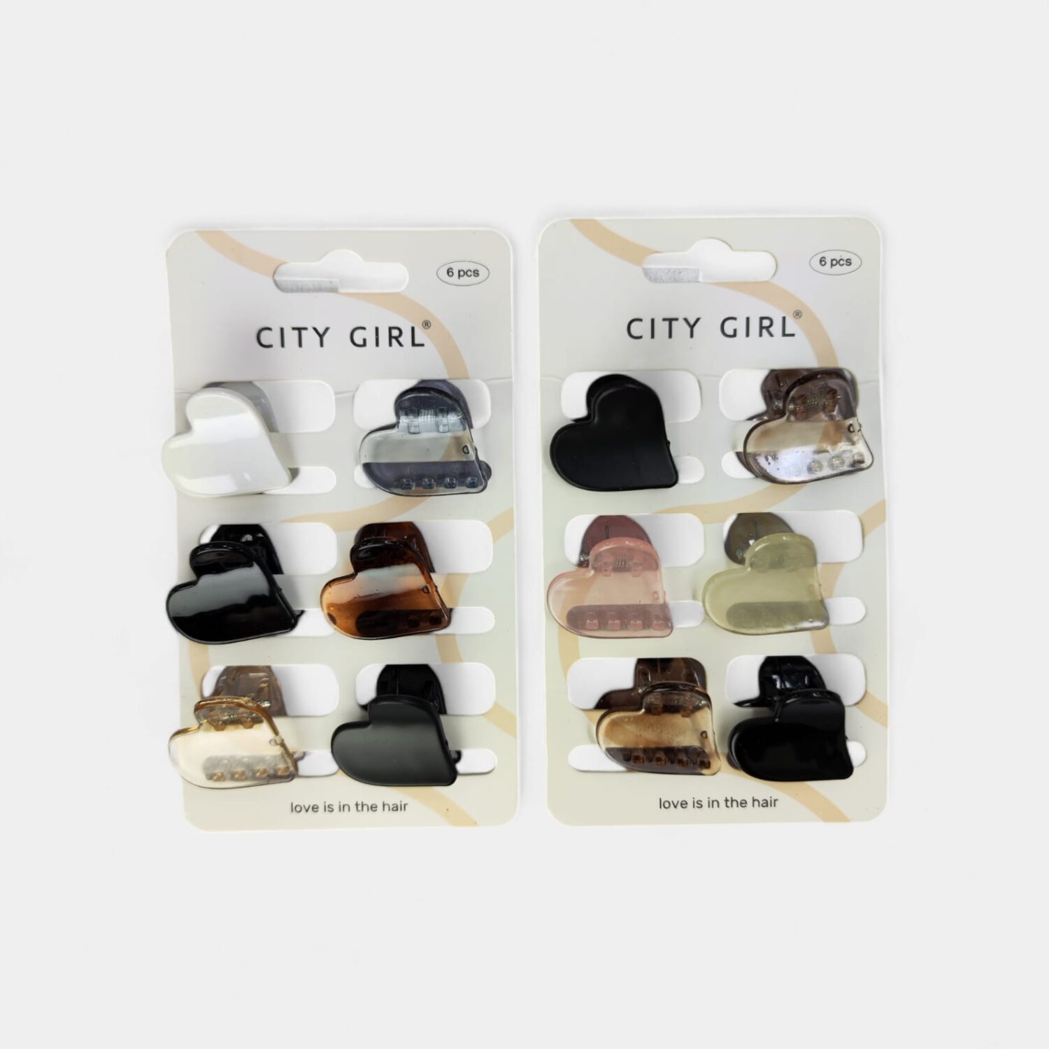 Mini Ganchitos Para Cabello De Corazon x6pcs- City Girl