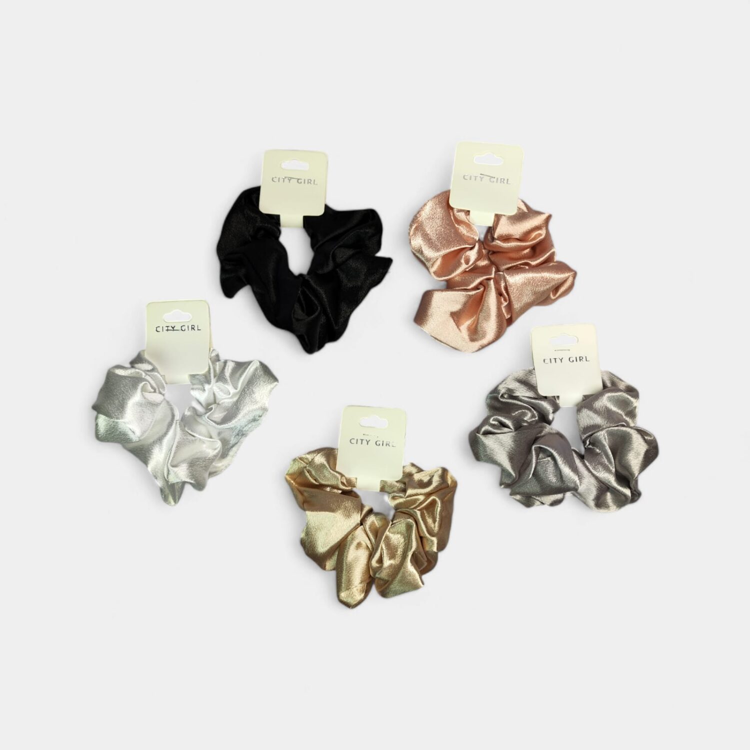 Colitas Scrunchies Metalizadas- City Girl