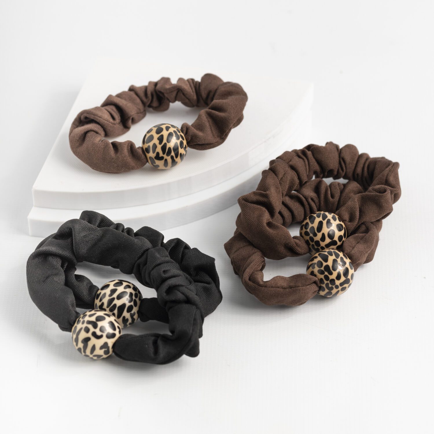 Colitas Scrunchies Con Bolita Animal Print- City Girl