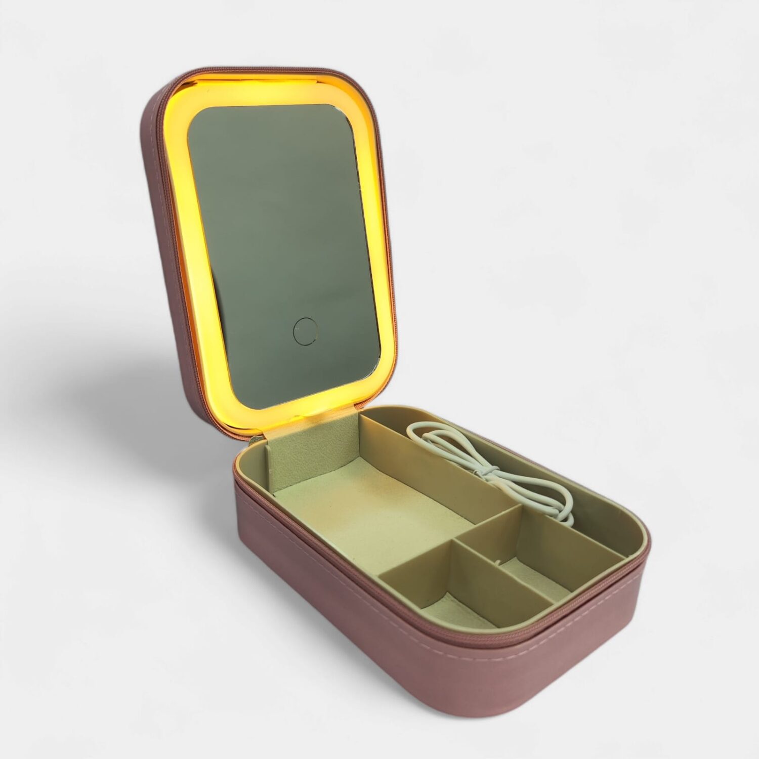 Organizador De Maquillaje Con Espejo Led- City Girl