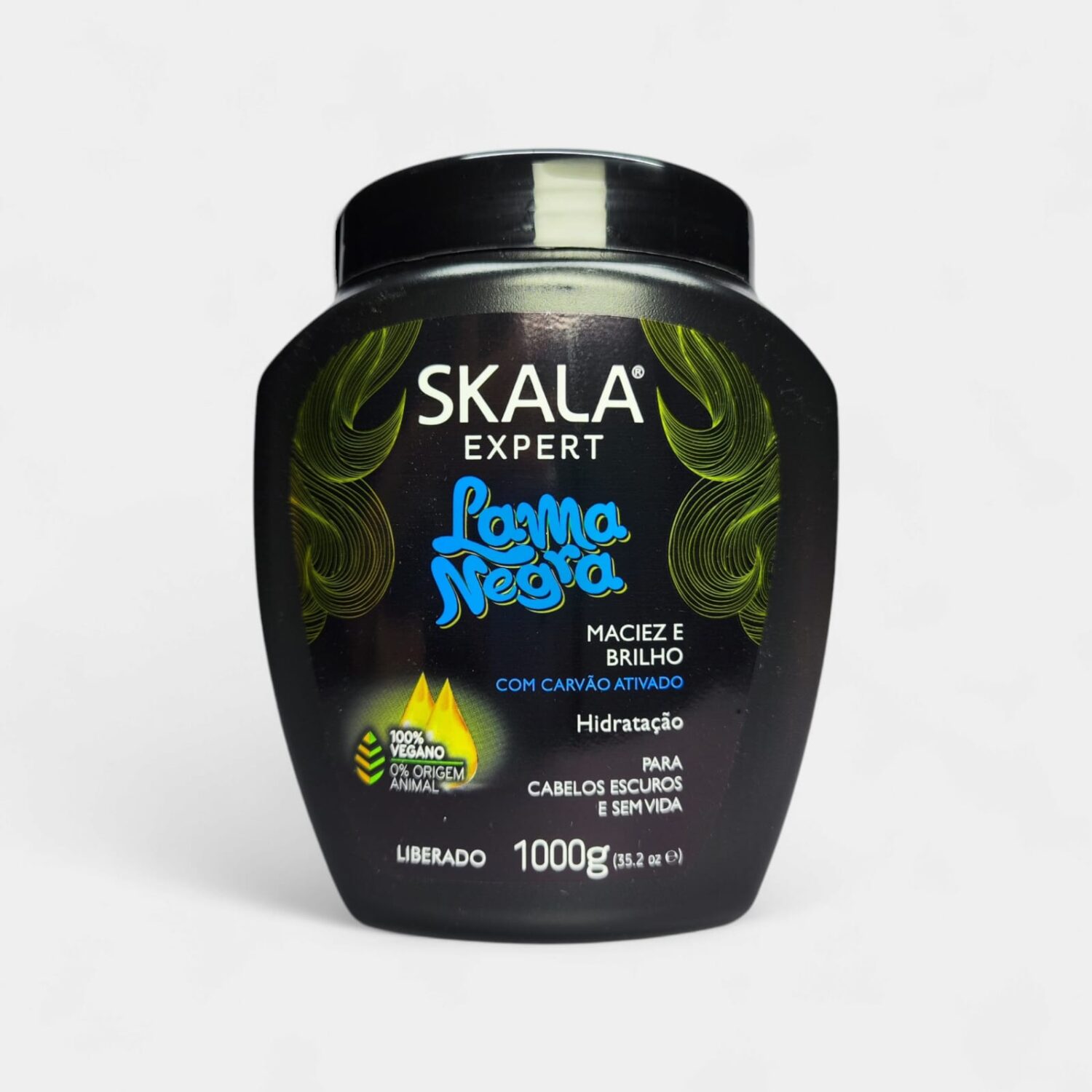 Crema De Peinar Lama Negra Con Carbon Activado Para Cabellos Oscuros- Skala