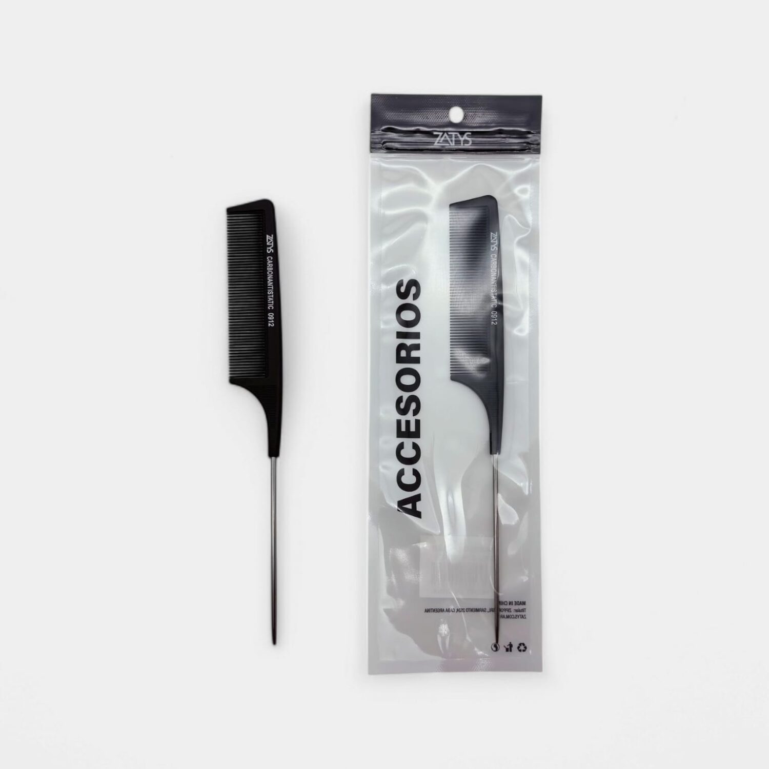 PEINE PUNTA DE ACERO PARA PELUQUERIA - ZATYS