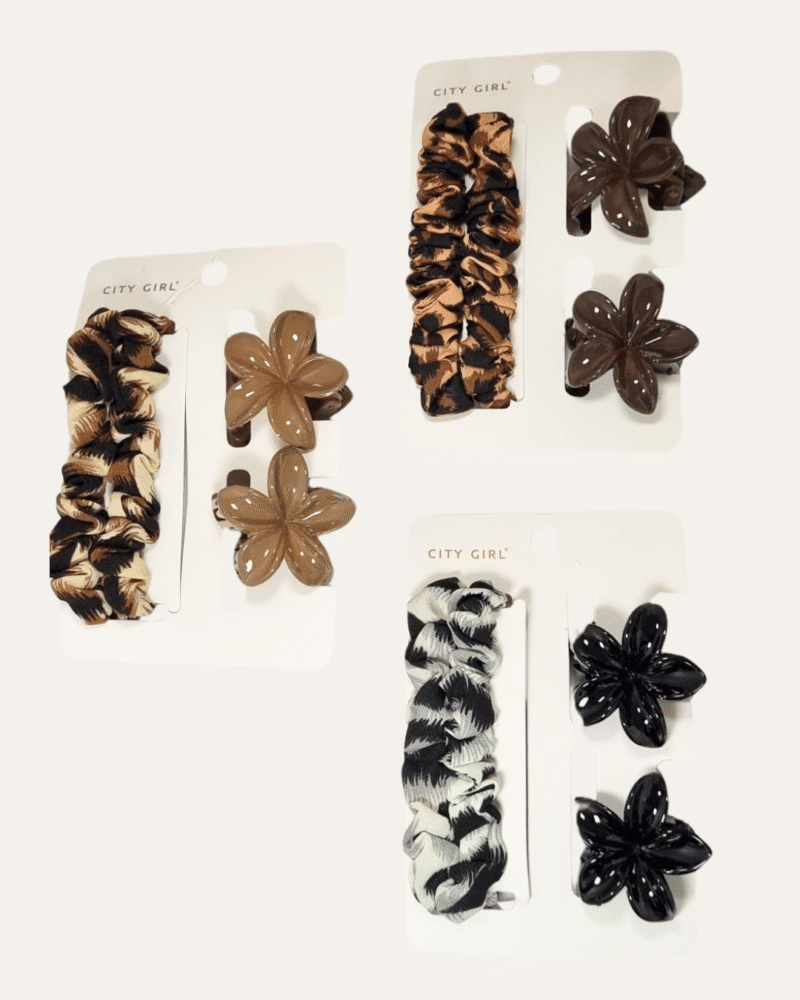 KIT MEDIANO DE COLTAS Y HEBLLAS ANIMAL PRINT