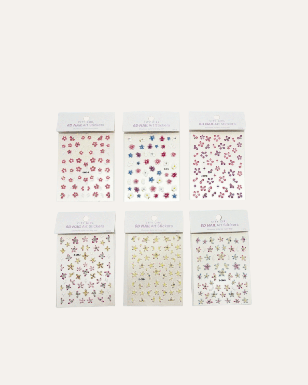 STICKER PARA UÑAS DE FLORES - CITY GIRL