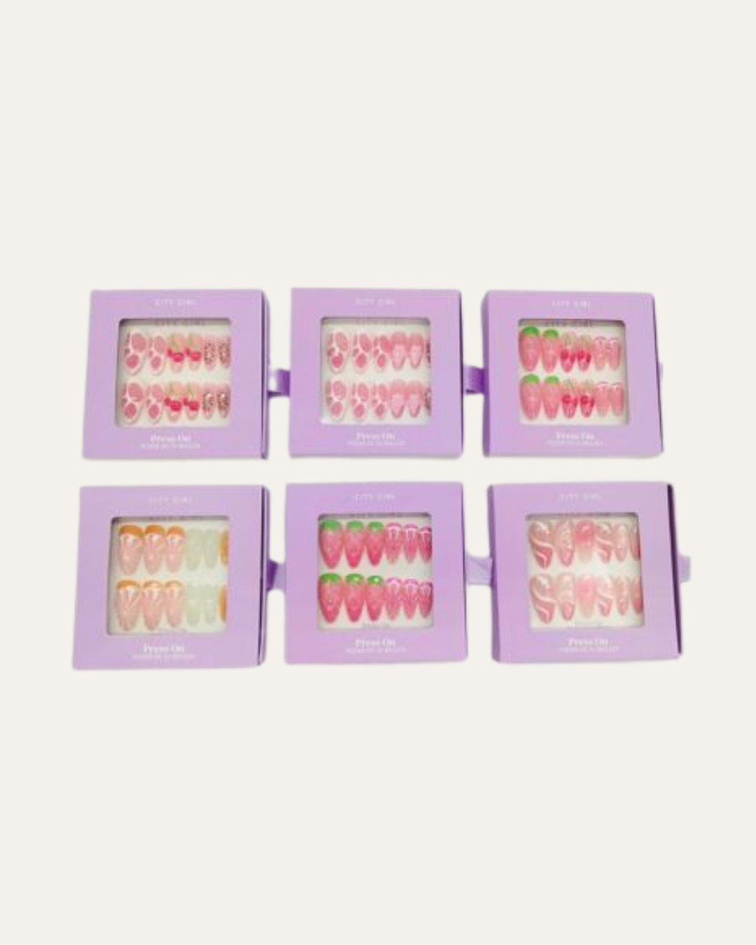 PRESS ON ALMOND CON DECORACION - CITY GIRL