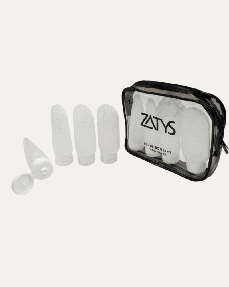 SET DE VIAJE TRANSPARENTES MAS ESTUCHE - ZATYS