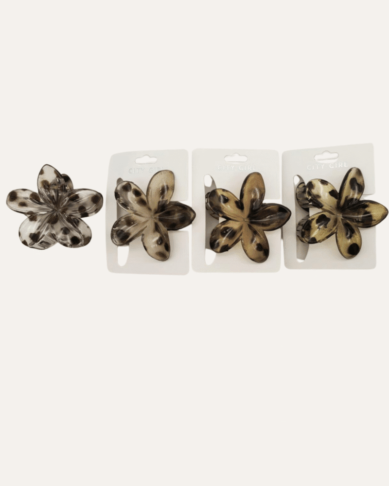 BROCHE DE PELO FLOR ANIMAL PRINT - CITY GIRL