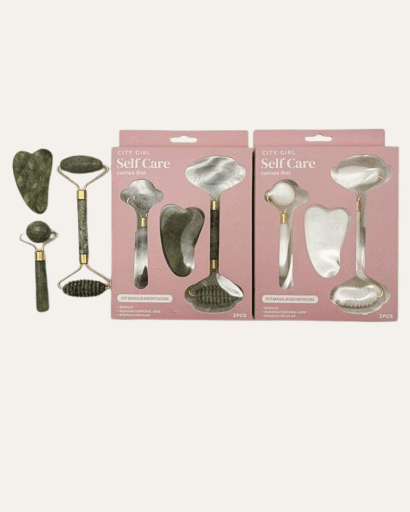 KIT DE GUASHA + 2 ROLLER FACIALES - CITY GIRL
