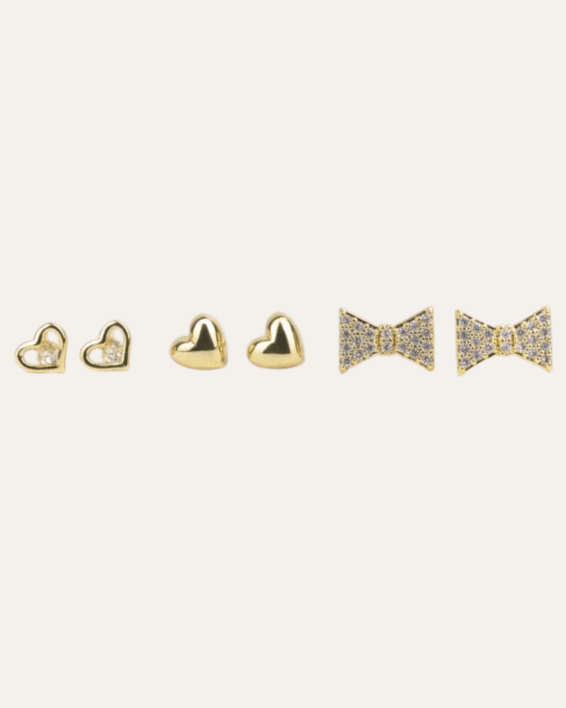 KIT DE AROS ACERO DORADOS - CITY GIRL