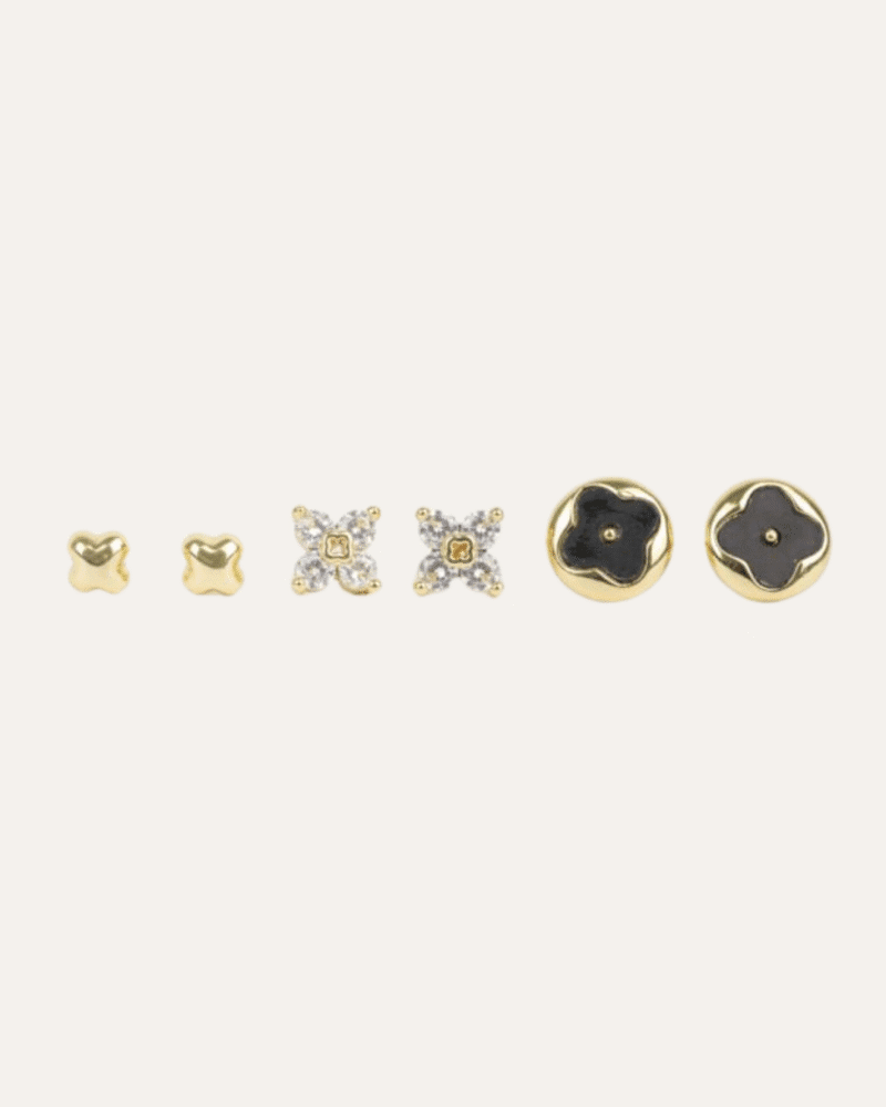 KIT DE AROS DE ACERO DORADOS - CITY GIRL
