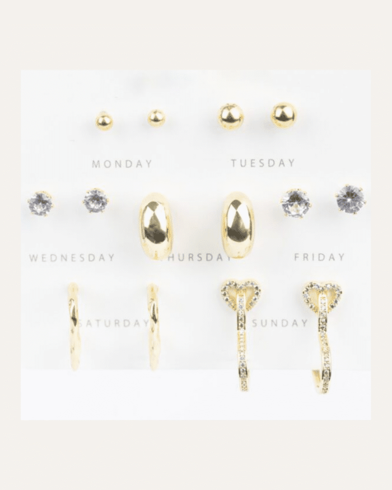 KIT DE AROS DE ACERO DORADOS - CITY GIRL