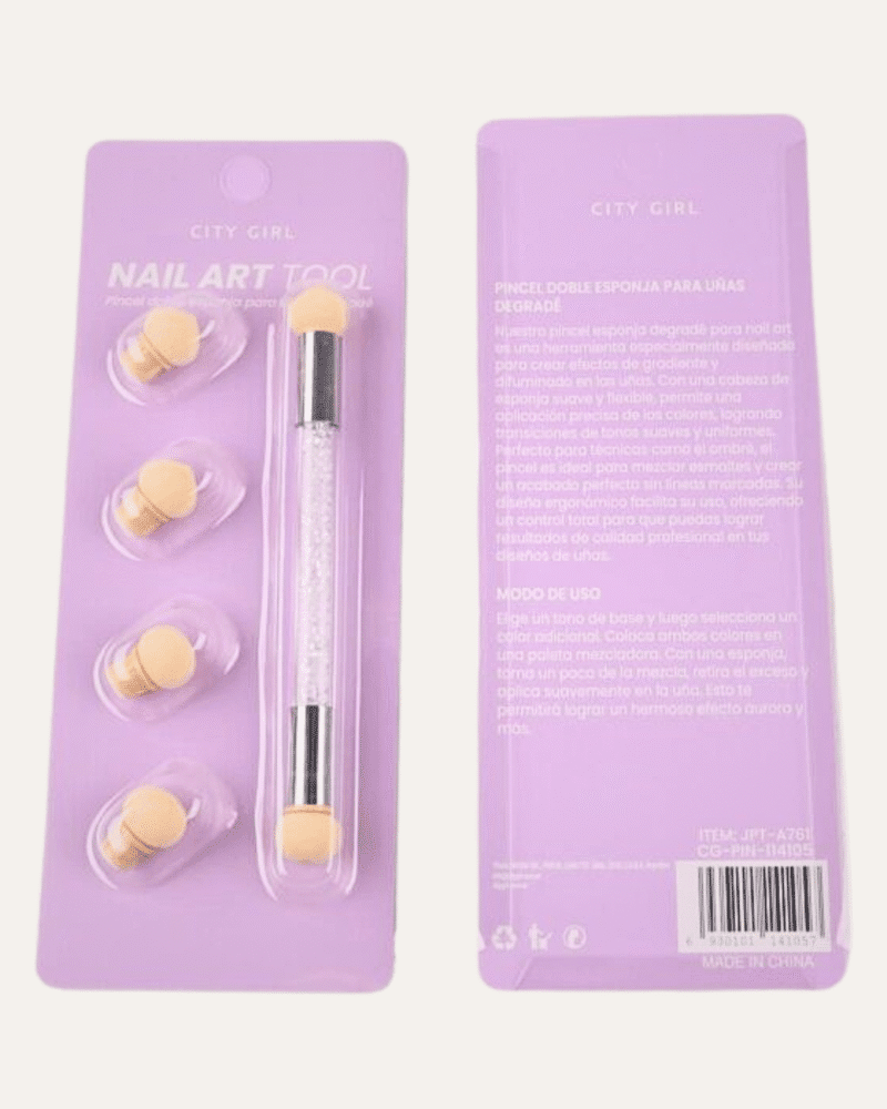 PINCEL ESPONJA PARA DEGRADE CON REPUESTO - CITY GIRL