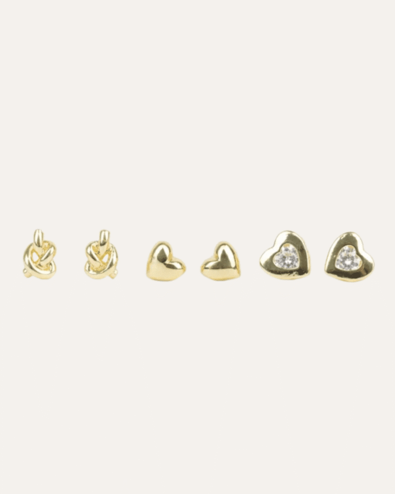 KIT DE AROS ACERO DORADO - CITYT GIRL