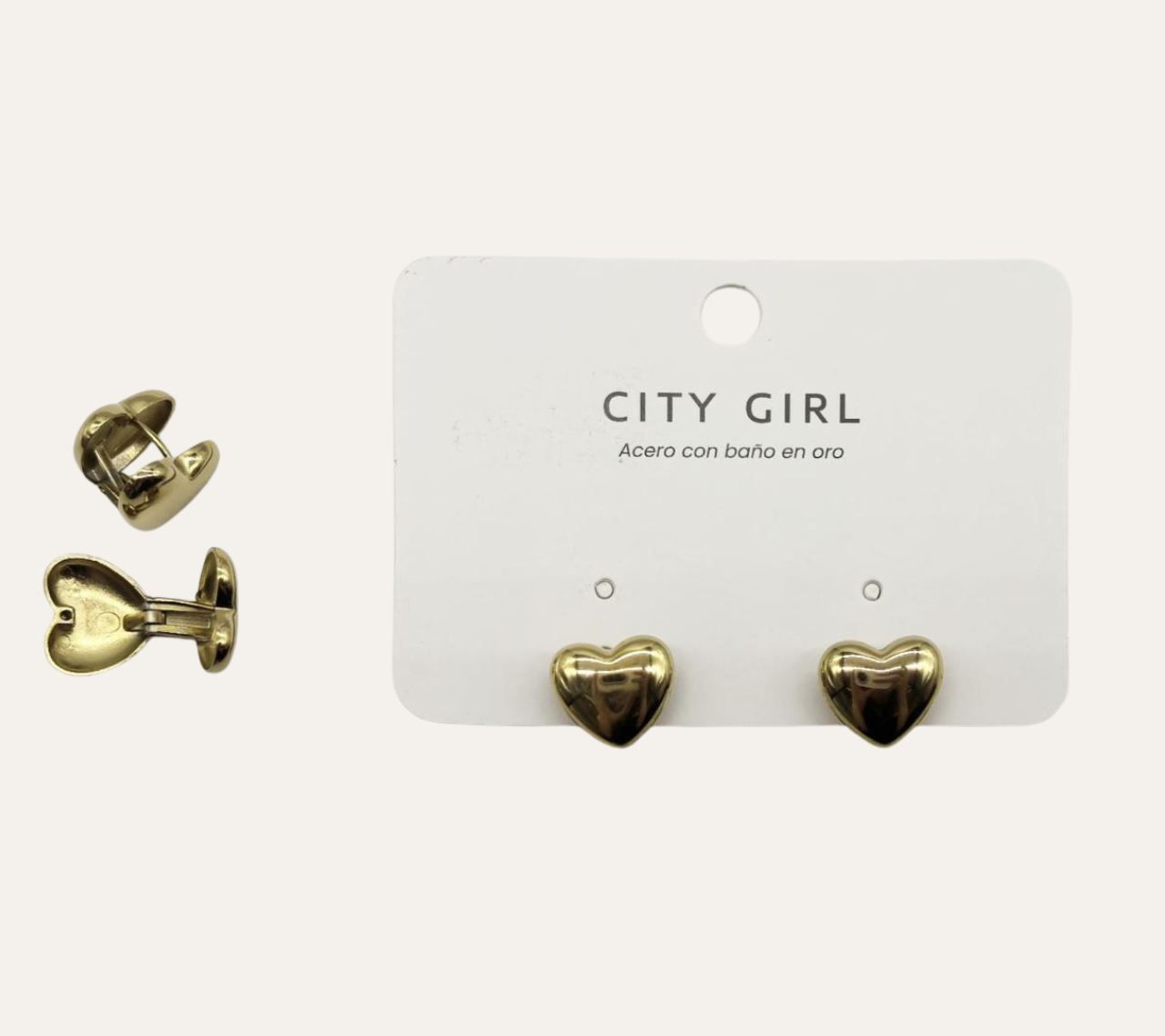 AROS ACERO DORADO - CITY GIRL