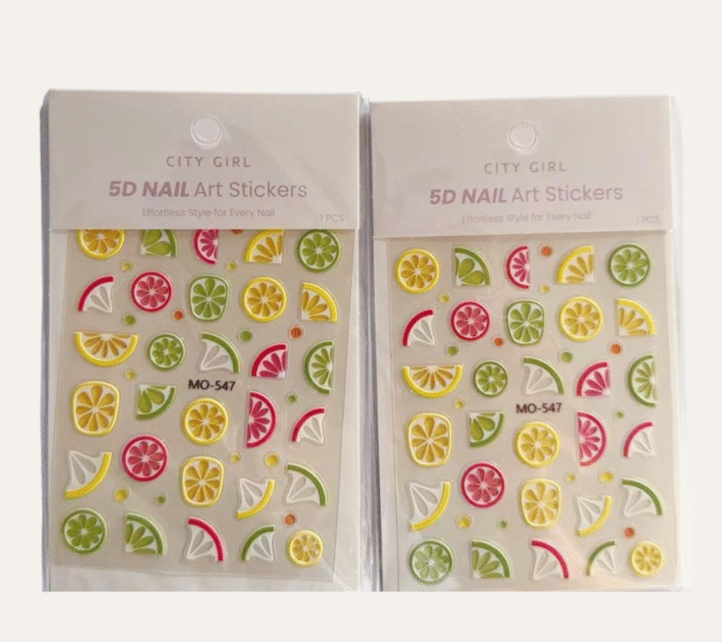 STICKERS DE FRUTAS 5D PARA UÑAS - CITY GIRL