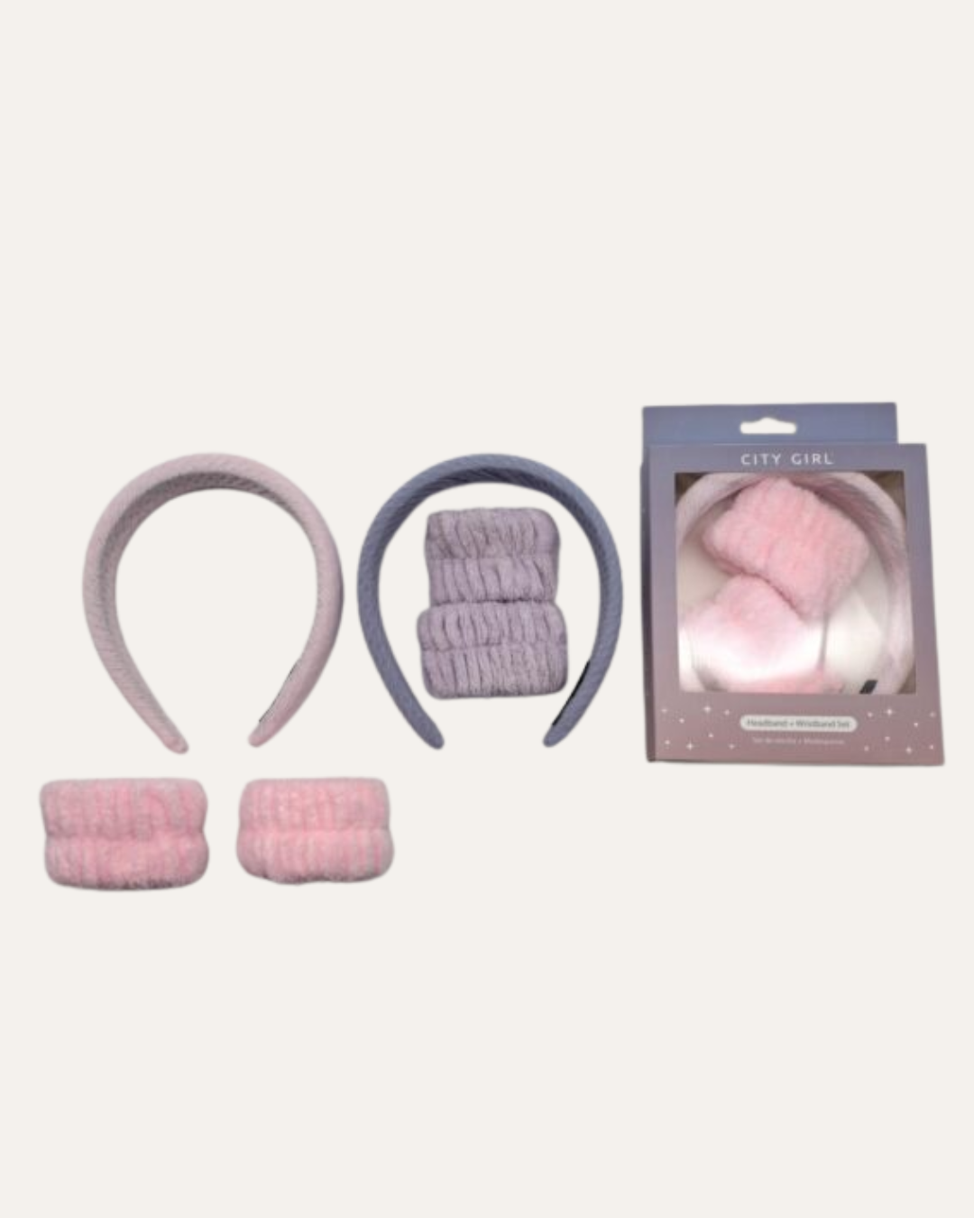 KIT DE VINCHA CON MUÑEQUERAS - CITY GIRL