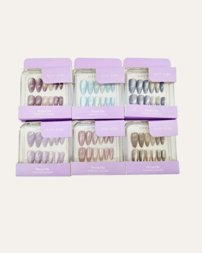 PRESS ON ALMOND EFECTO OJO DE GATO - CITY GIRL