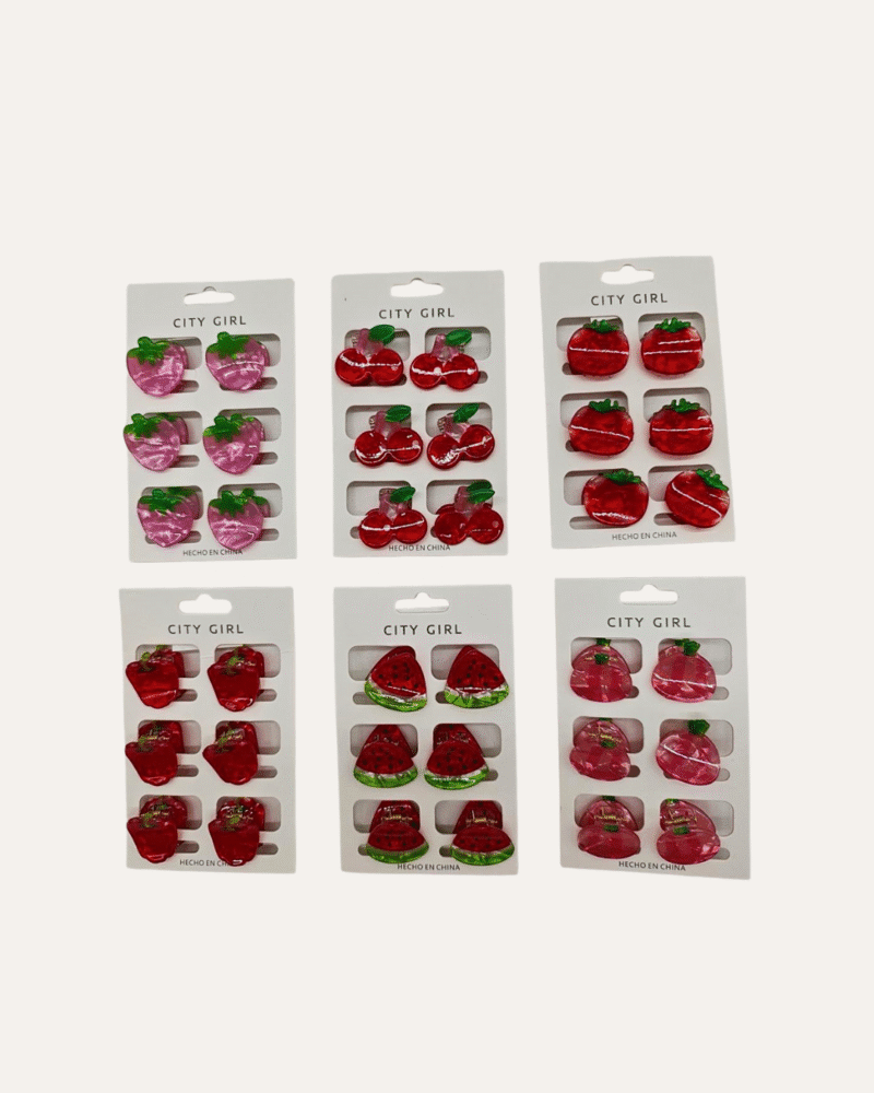 MINI BROCHES DE PELO FRUTITAS