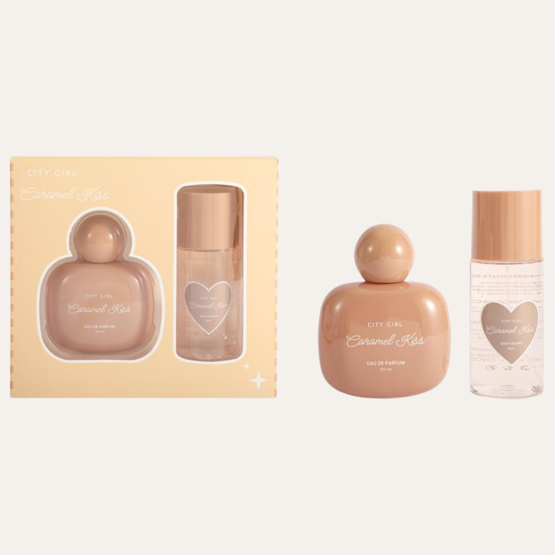 KIT DE PERFUME + BODY SPLASH CARAMEL KISS - CITY GIRL
