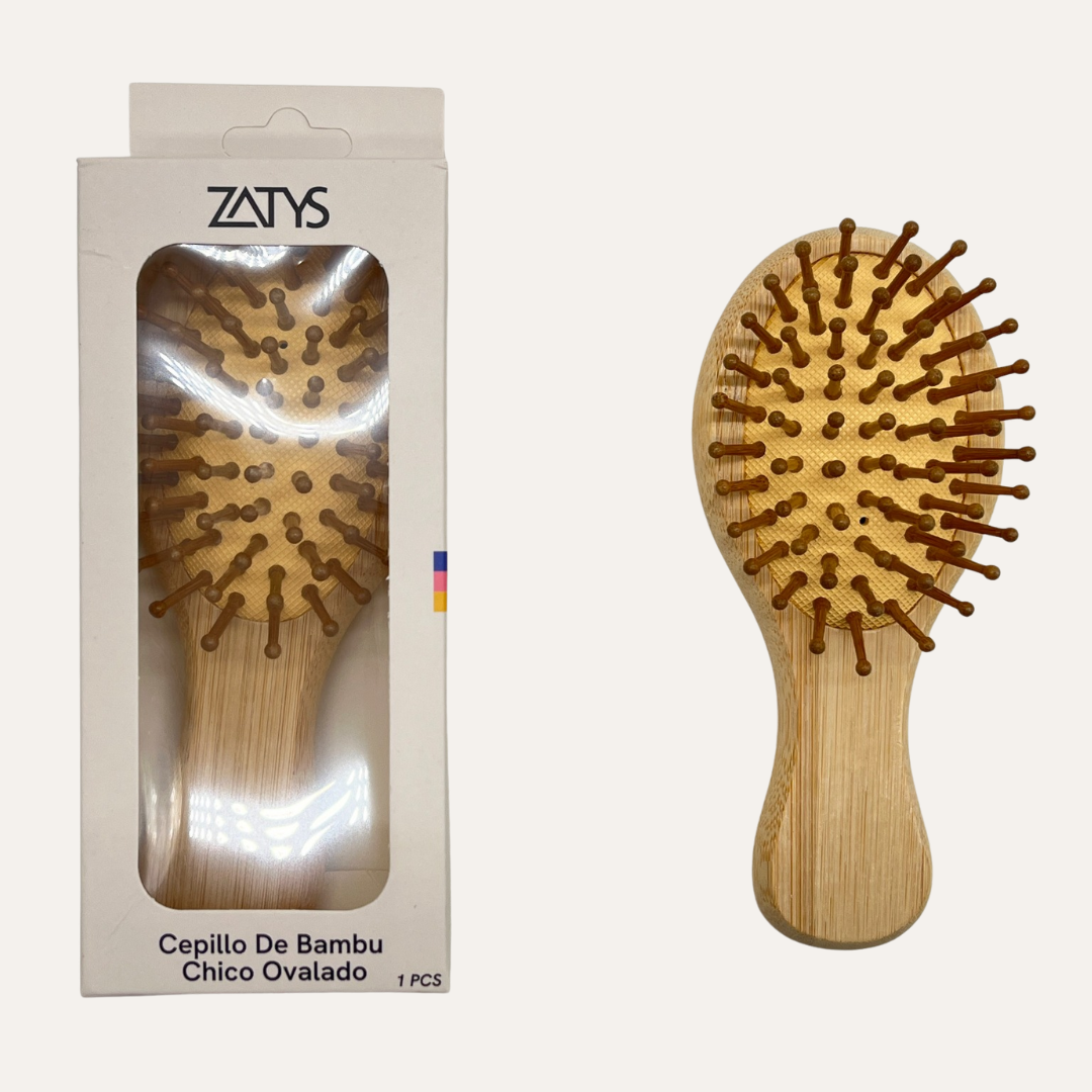 MINI CEPILLO DE BAMBU CHICO OVALADO - ZATYS