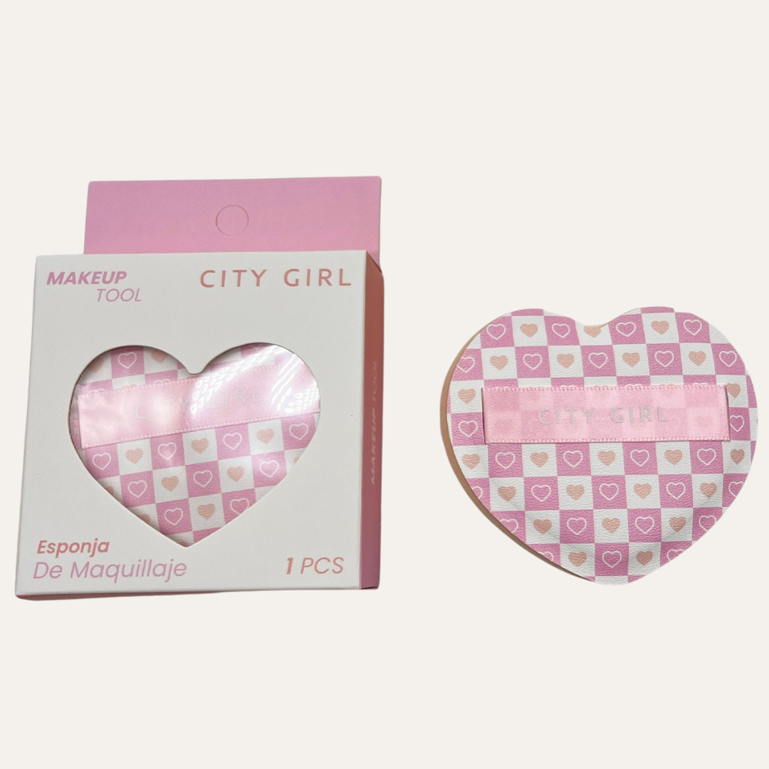 ESPONJA DE MAQUILLAJE CORAZON - CITY GIRL