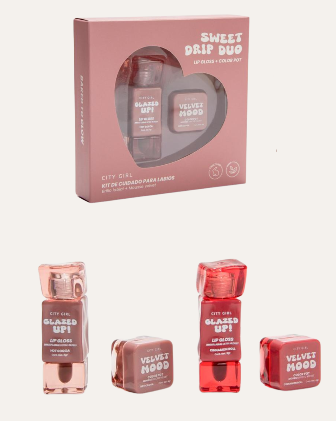 KIT LIP GLOSS + COLOR POT - CITY GIRL