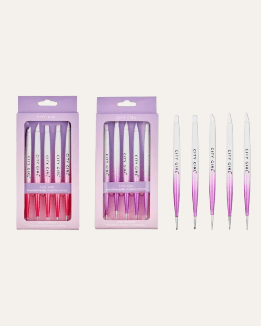 SET DE PINCEL DE SILICONA CON DOTTING CITY GIRL – 5PCS