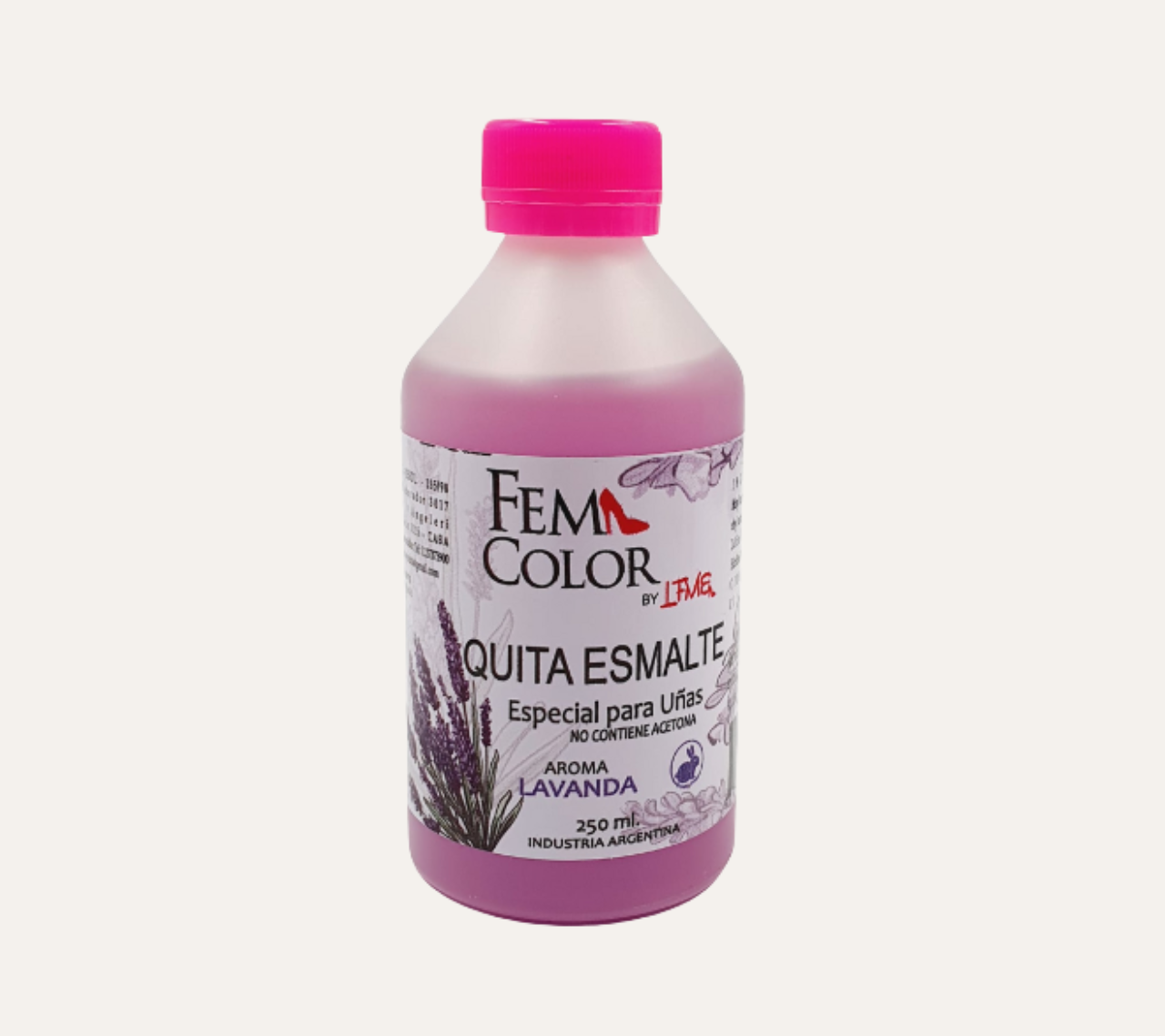 QUITA ESMALTE SIN ACETONA DE LAVANDA 250ML- OTROS
