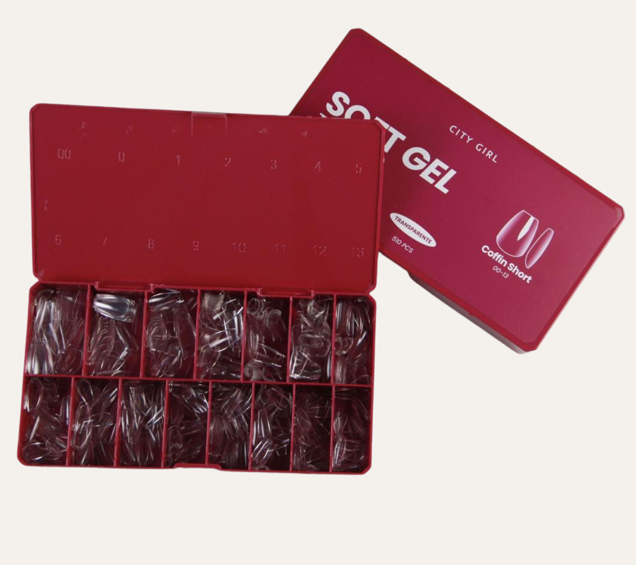 SOFT GEL TIPS PRO COFFIN SHORT 510PCS - CITY GIRL