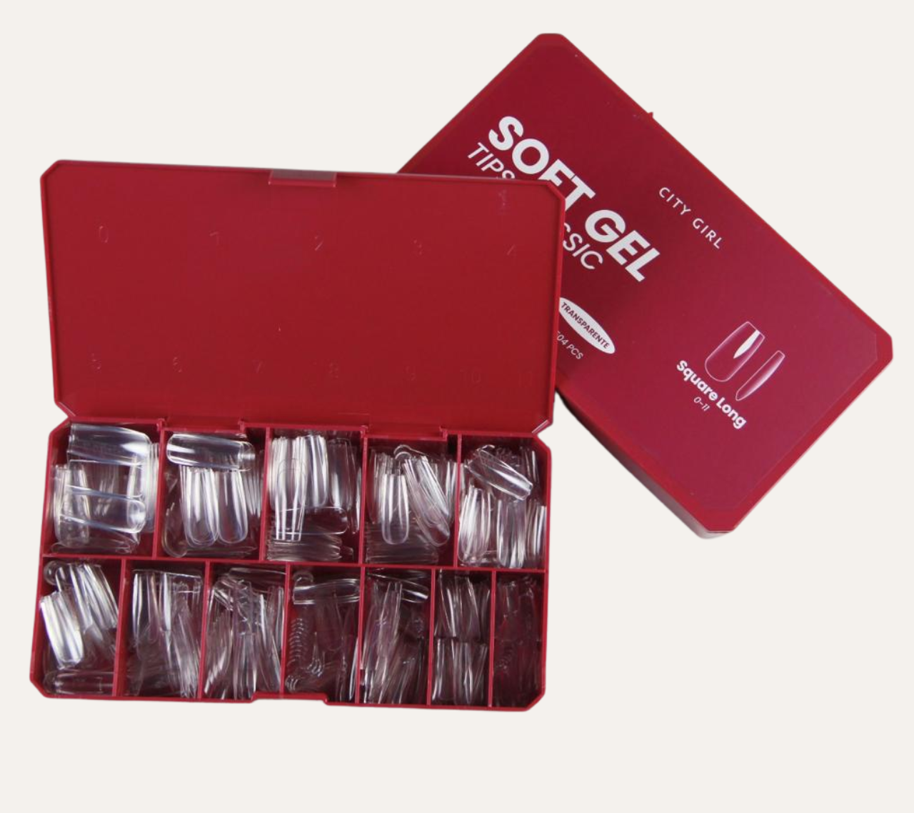 TIPS CLASICOS SOFT GEL SQUARE LONG 504PCS CITY GIRL