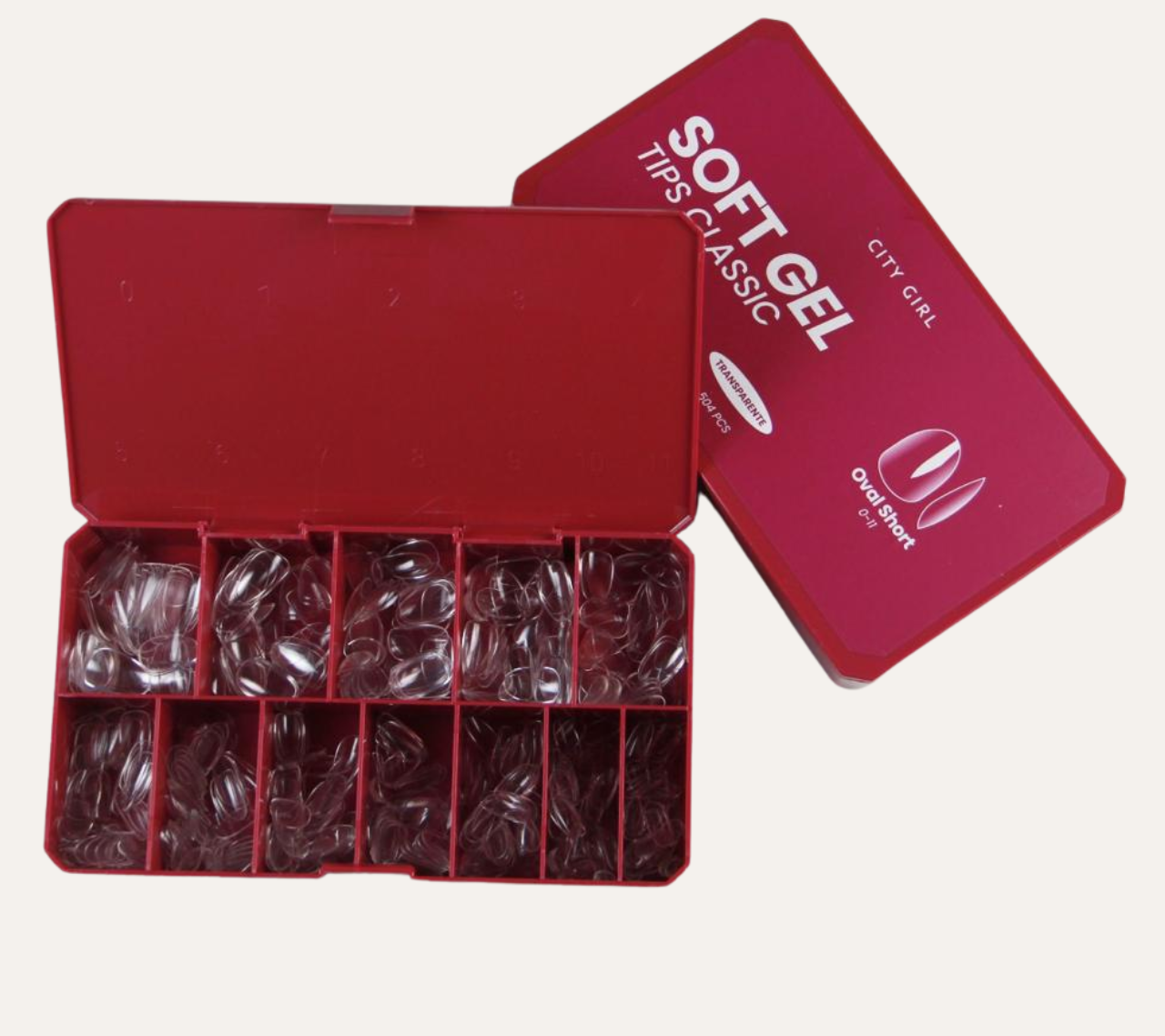 TIPS CLASICOS SOFT GEL OVAL SHORT 504PCS CITY GIRL
