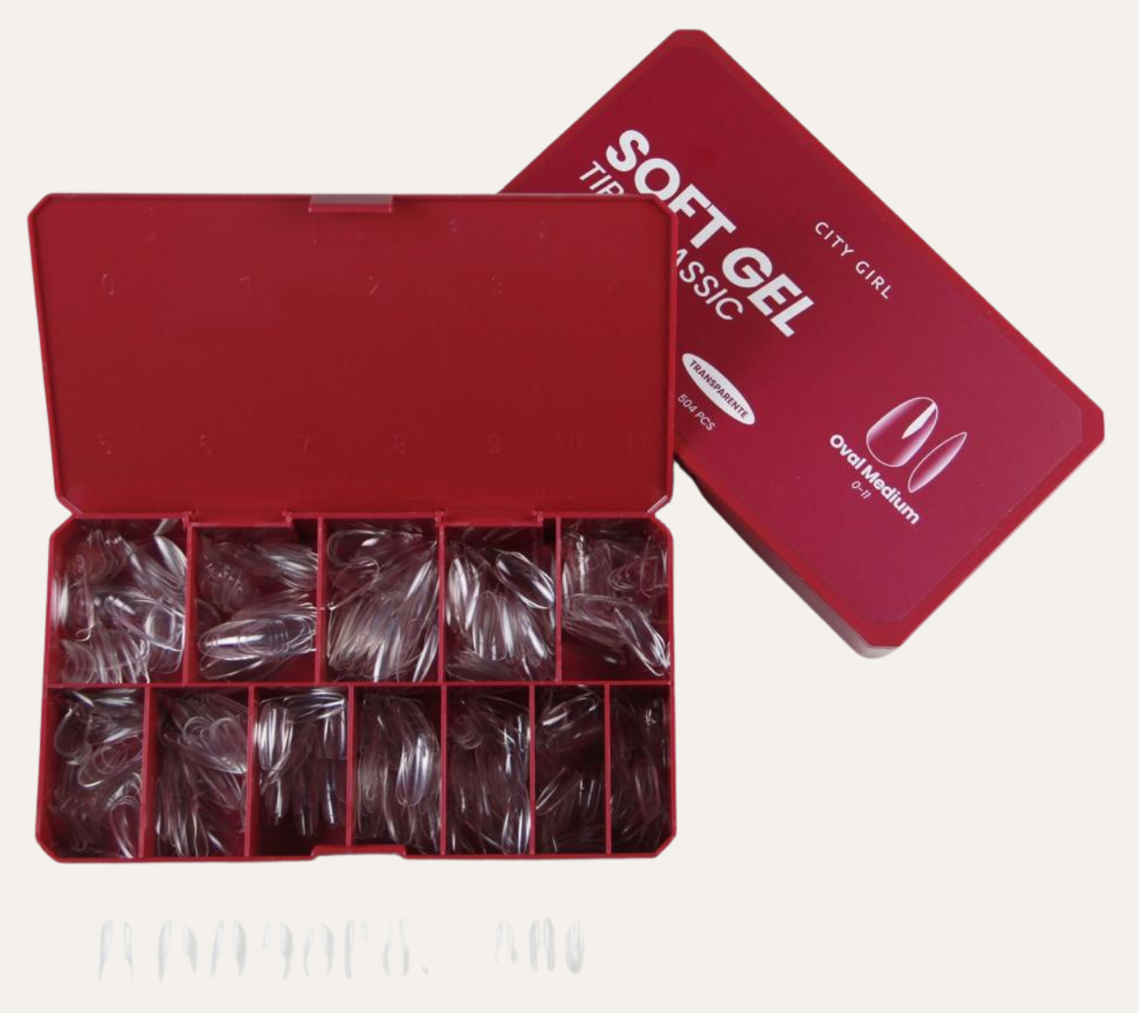 TIPS CLASICOS SOFT GEL OVAL MEDIUM 504PCS CITY GIRL