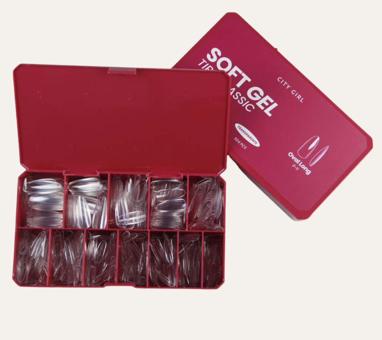 TIPS CLASICOS SOFT GEL OVAL LONG 504PCS CITY GIRL