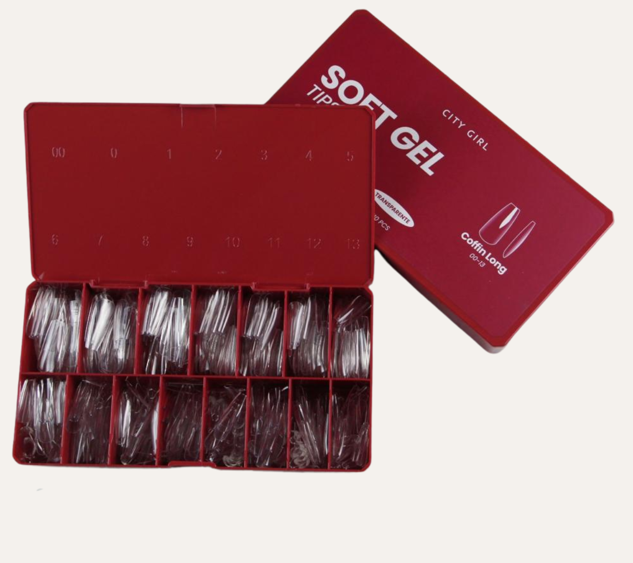 SOFT GEL TIPS PRO COFFIN LONG 510PCS - CITY GIRL