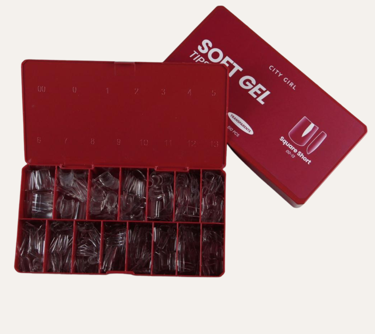 TIPS PARA SOFT GEL SQUARE SHORT 510PCS - CITY GIRL