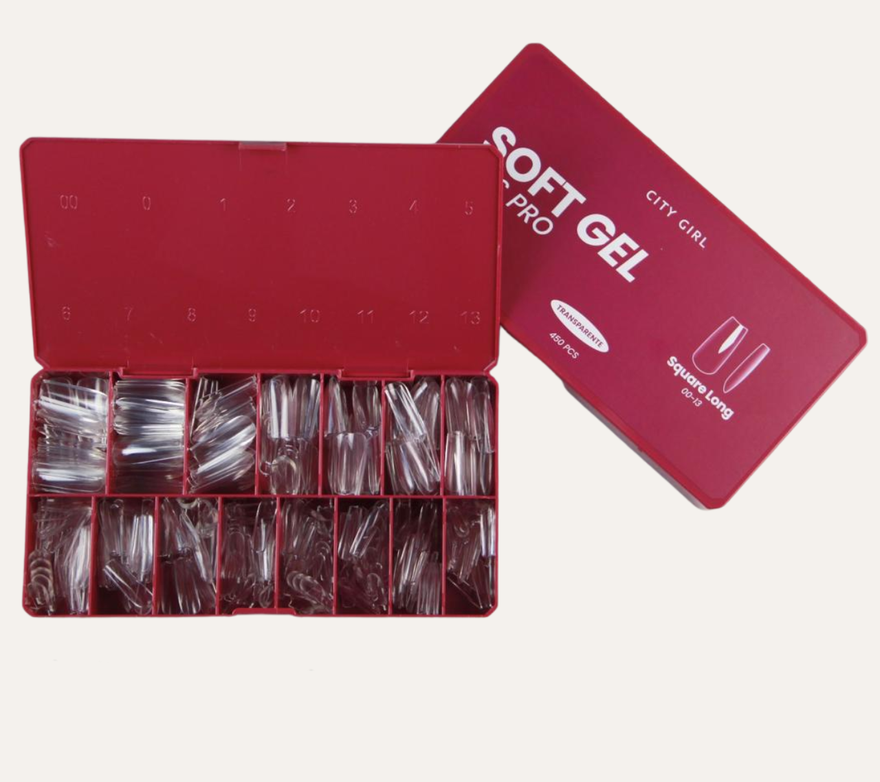 SOFT GEL TIPS PRO SQUARE LONG 510PCS - CITY GIRL