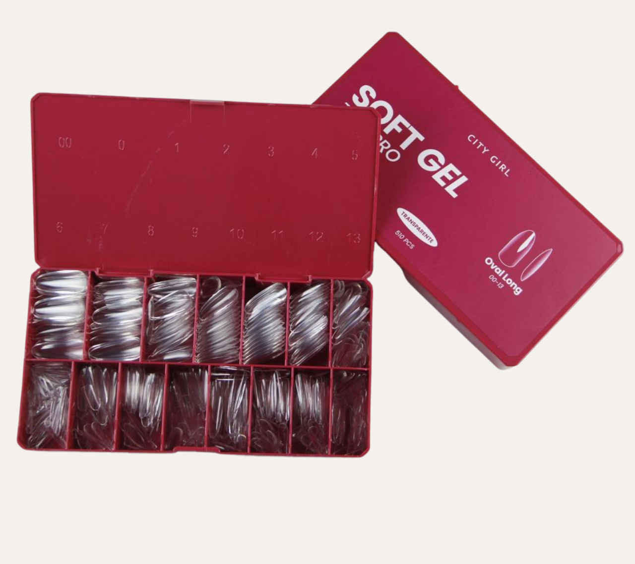 TIPS PARA SOFT GEL OVAL LONG 510PCS - CITY GIRL