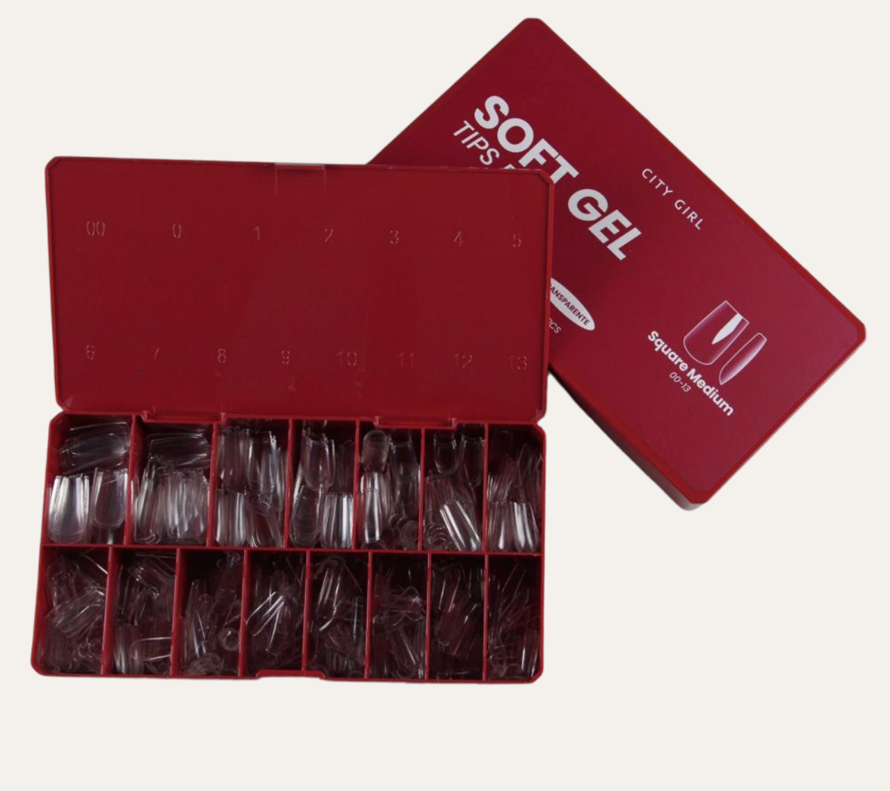 SOFT GEL TIPS PRO SQUARE MEDIUM 510PCS - CITY GIRL