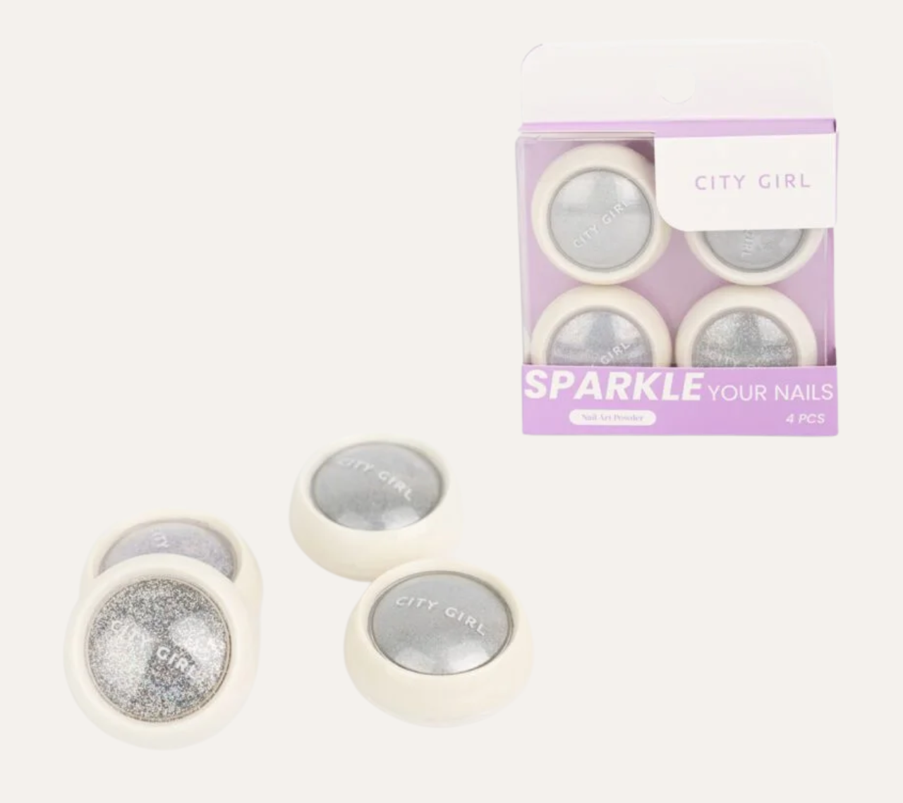 POLVO PARA UÑAS 4PCS - CITY GIRL
