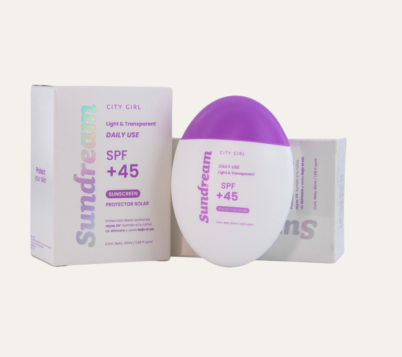 PROTECTOR SOLAR LIGHT & TRANSPARENT SPF +45 - CITY GIRL